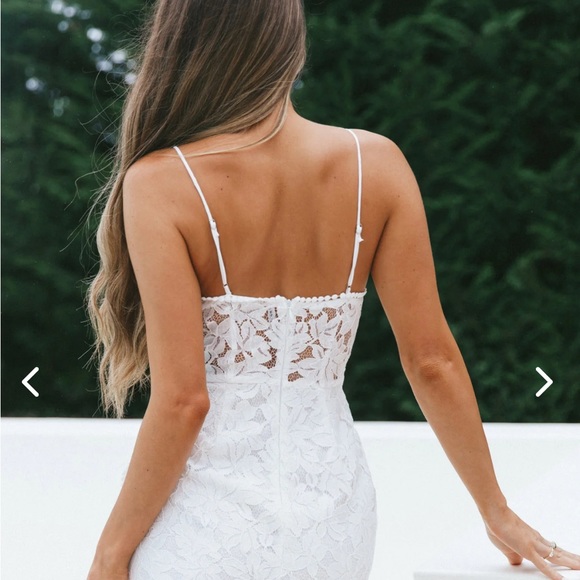 NWT selfie Leslie ruffle trim mini dress white size S - Picture 3 of 10